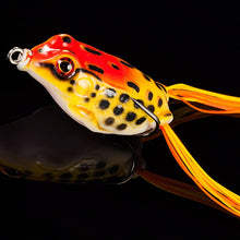 Load image into Gallery viewer, 1PC soft tube bait japan plastic fishing lures frog lure treble hooks Topwater ray frog 5.5CM 13G artificial soft bait
